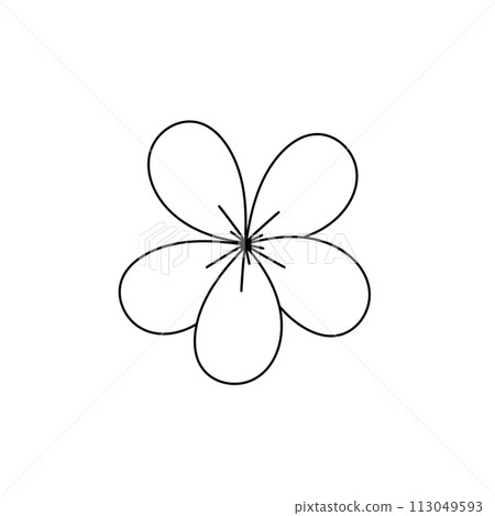 A flower is drawn in black and white A flower is drawn in black and white 113049593