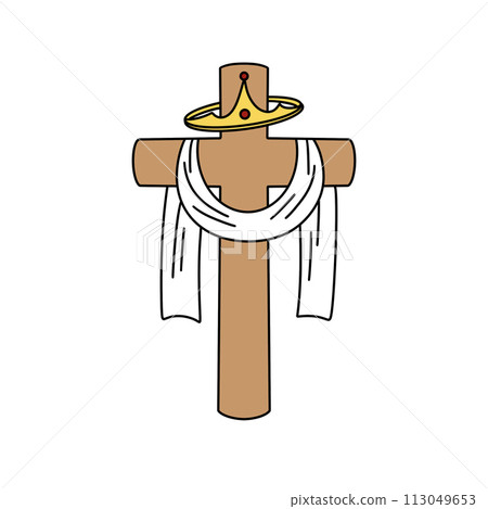 A cross with a crown on top of it A cross with a crown on top of it 113049653