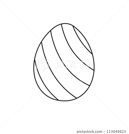 A white egg with a black stripe A white egg with a black stripe 113049823