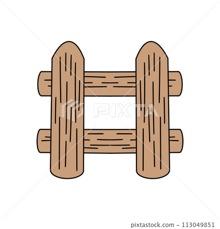 A wooden fence with a white background A wooden fence with a white background 113049851