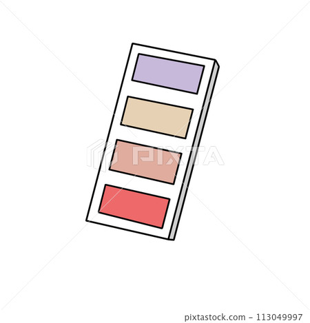 A white box with four different colored compartments 113049997