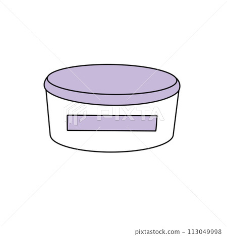 A jar of cream is shown in a white background 113049998