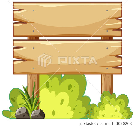 Blank Wooden Signboard in Nature Blank Wooden Signboard in Nature 113050268