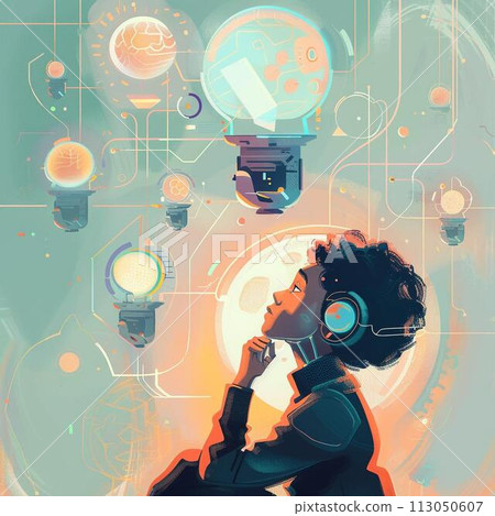 Engineer coming up with an idea 113050607