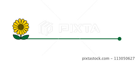 Colorful floral ornament line with cute flowers 113050627