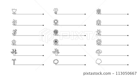 可愛花朵簡單線條畫花卉裝飾線 可愛花朵簡單線條畫花卉裝飾線 113050667