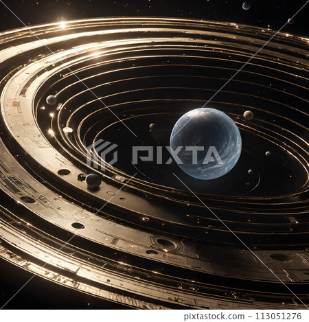 A space scene that portrays a concept of a multi-dimensional or parallel universe. A space scene that portrays a concept of a multi-dimensional or parallel universe. 113051276