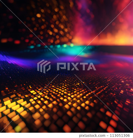 A futuristic and technologically advanced display of colorful lights on a dark surface, A futuristic and technologically advanced display of colorful lights on a dark surface, 113051306