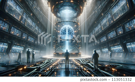 Artificial Intelligence research within a super quantum computer facility. Artificial Intelligence research within a super quantum computer facility. 113051332