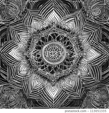 An intricate image displaying a composition rich in elements of sacred geometry. 113051335