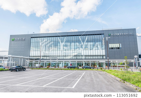 Shin-Hakodate-Hokuto Station, south exit on a clear day, Hokuto City, Hokkaido 113051692