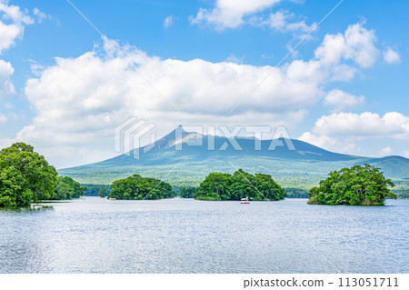 北海道夏季 大沼國定公園 北海道駒岳 橫跨大沼 113051711