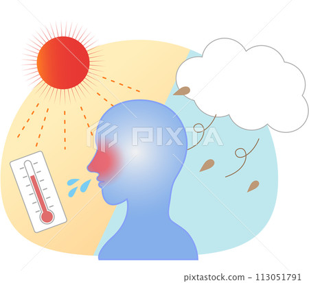 People who become unwell due to temperature changes at the change of seasons 113051791