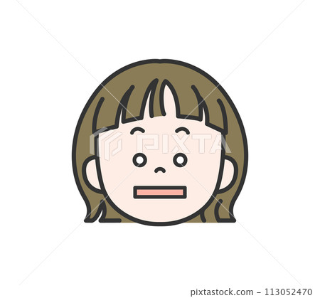 臉圖示震驚的女孩 臉圖示震驚的女孩 113052470