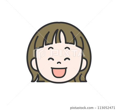 臉圖示微笑的女孩 113052471