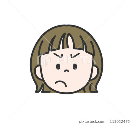 Face icon Angry girl Face icon Angry girl 113052475