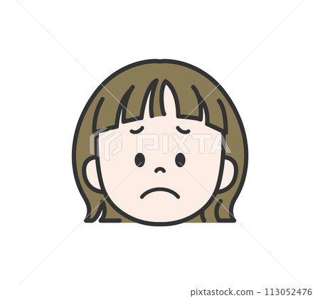 Face icon sad girl Face icon sad girl 113052476