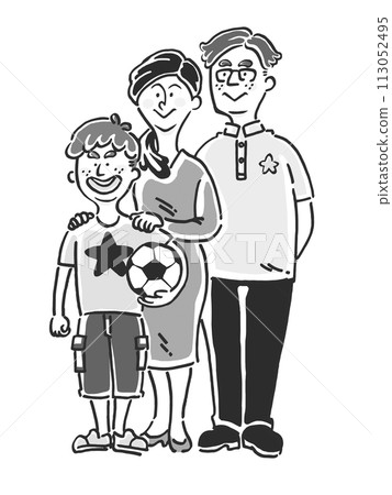 A smiling family of three 113052495