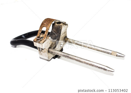 Bike tire lock isolated on white background Bike tire lock isolated on white background 113053402