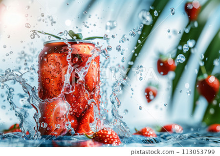Can of Soda With Water Splash 113053799