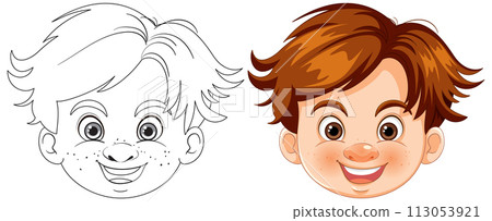 Cheerful Boy Vector Illustration 113053921