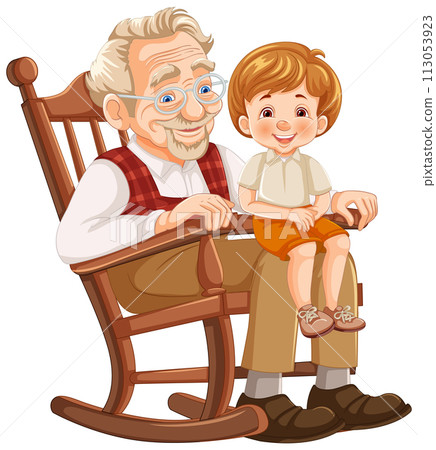 Grandfather and Grandchild Sharing a Moment 113053923