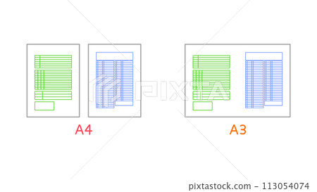 A4尺寸紙張和A3尺寸紙張 113054074