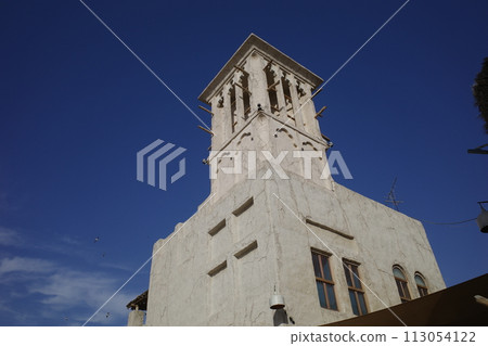 Traditional wind tower in old dubai 113054122