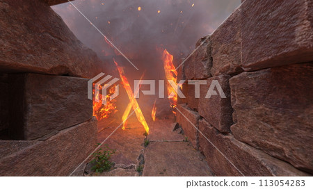 遭受攻擊的古代遺跡 遭受攻擊的古代遺跡 113054283
