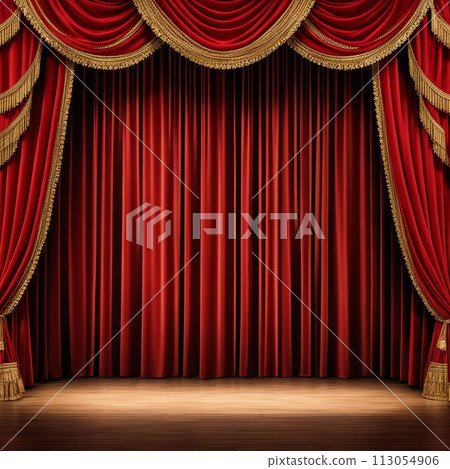 Stage stage curtain red 113054906