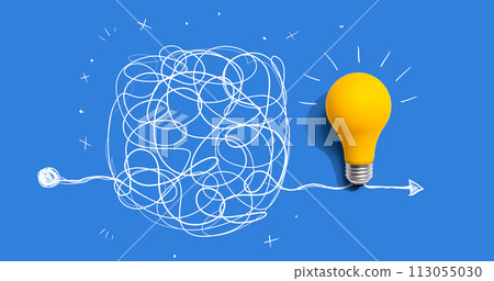Clarifying complex ideas theme with light bulb 113055030