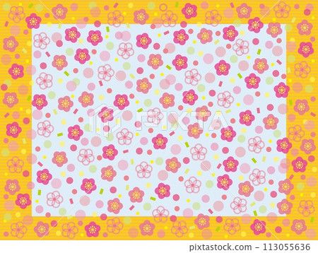 Plum border colorful 113055636