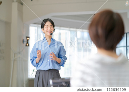做演示的女商人 做演示的女商人 113056309