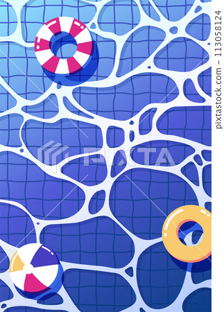 Background illustration_pool_night Background illustration_pool_night 113058124