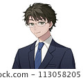Man in suit, glasses, smile 113058205
