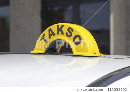 Estonian yellow taxi sign 113058302
