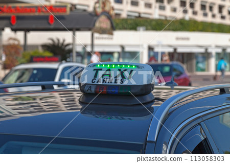 Cannes taxi sign 113058303