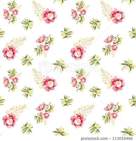 pink floral seamless pattern 113058466