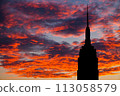 Empire State Building at Amazing Sunset. New York 113058579