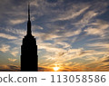 Empire State Building at Amazing Sunset. New York 113058586