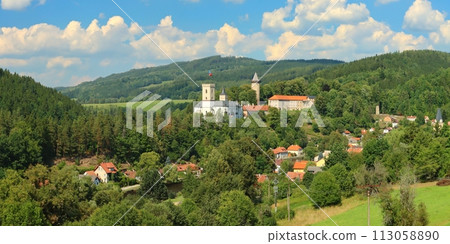 Panorama of Rozmberk town in Czech republic Panorama of Rozmberk town in Czech republic 113058890