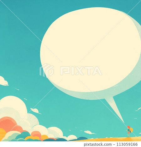 Boy and big speech bubble 113059166