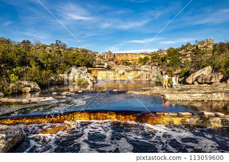 The Tiburtino waterfall in Mucuge, Brazil. Sempre Viva park The Tiburtino waterfall in Mucuge, Brazil. Sempre Viva park 113059600