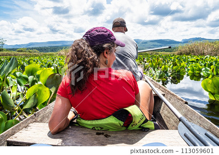 Canoe tour on the Pantanal Marimbus in Andarai, Bahia, Brazil, Chapada Diamantina 113059601