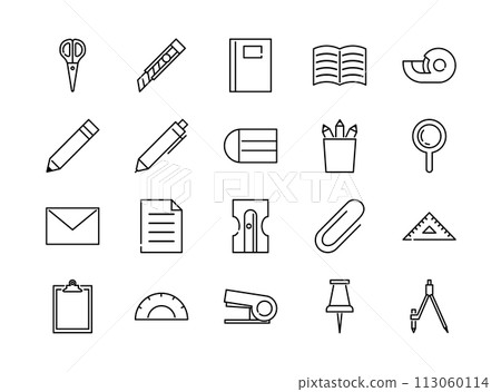 Stationery icon set 113060114