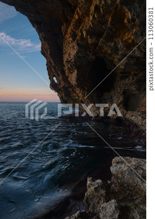 view of the calm evening sea 113060381