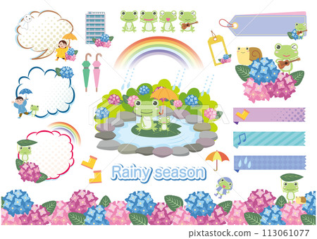 Illustration material set of the rainy season Illustration material set of the rainy season 113061077
