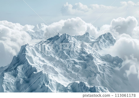 A large mountain covered in snow with Generative AI A large mountain covered in snow with Generative AI 113061178