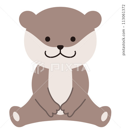 Vector illustration of a sitting otter. icons, animals 113061372