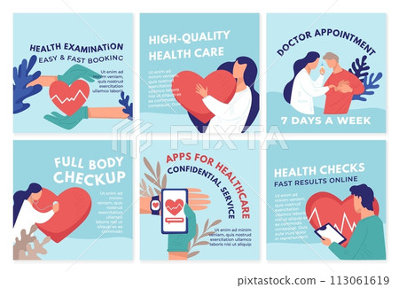 Social media post set for health care service Social media post set for health care service 113061619